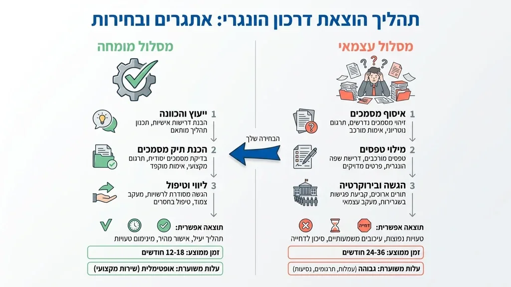 אחרי הפסקה המתארת את הטעות של ניסיון לפתור פערים בירוקרטיים לבד. טעויות בבקשת דרכון הונגרי